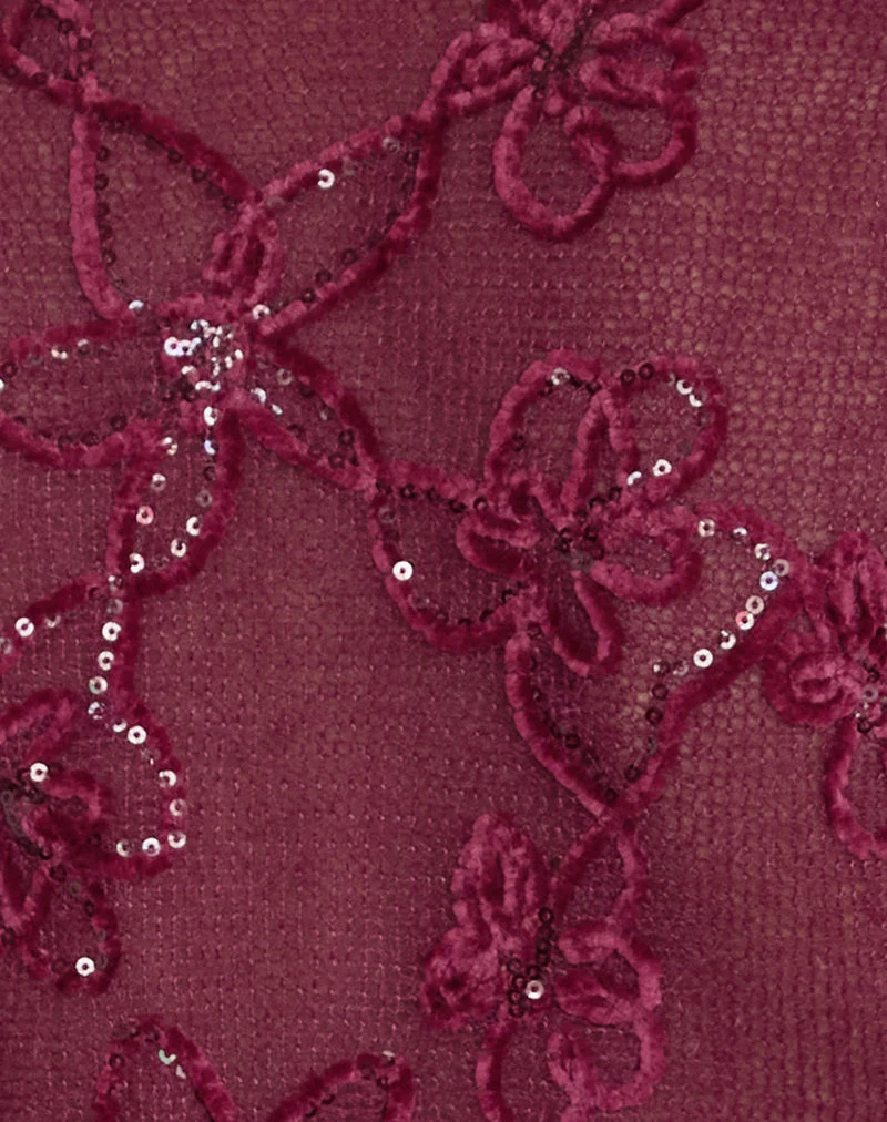 Sukita Strickjacke aus Paillettenstrick in Burgund - Image 6