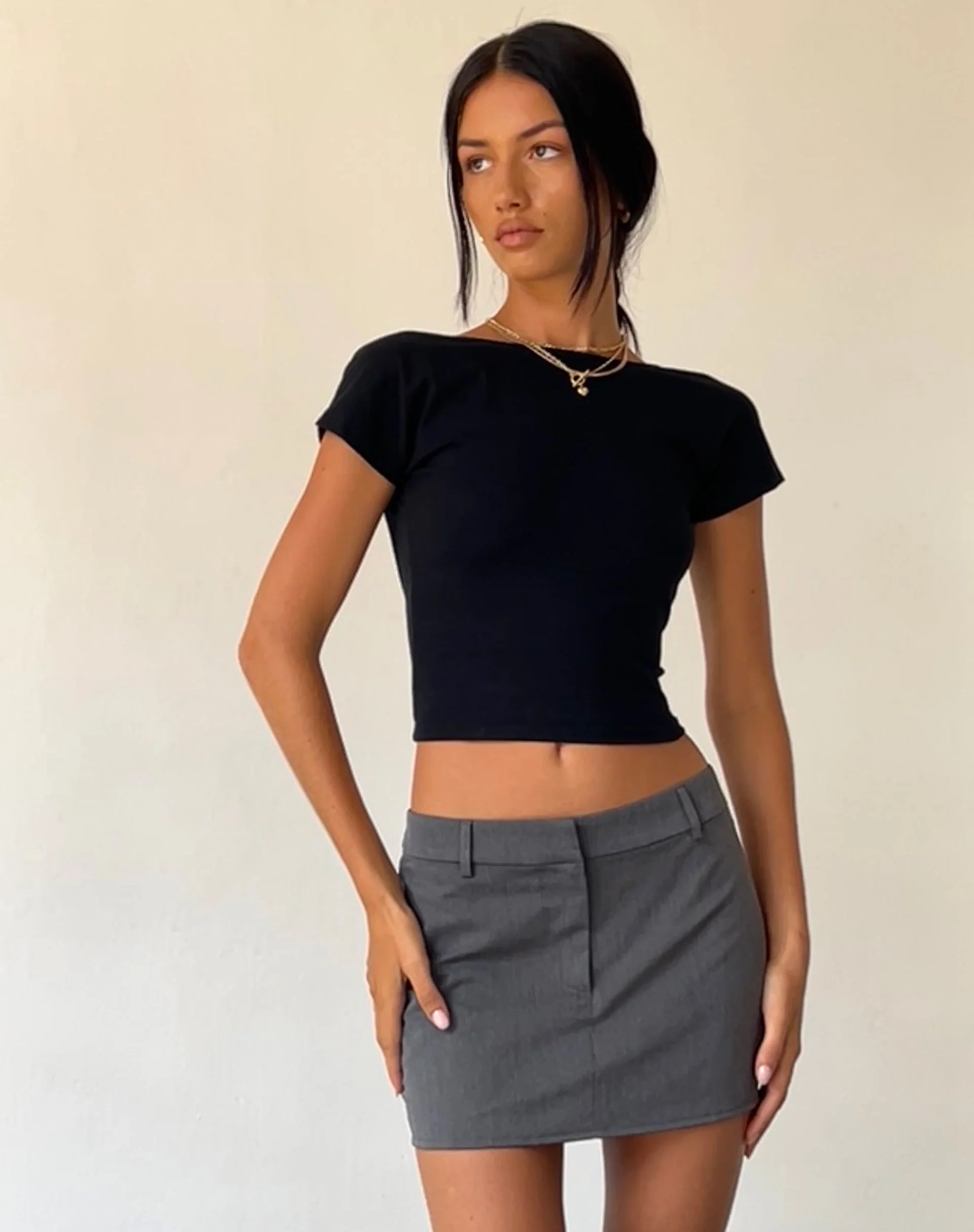 Sukra Mini-Tailored Skirt in Anthrazit - Image 6
