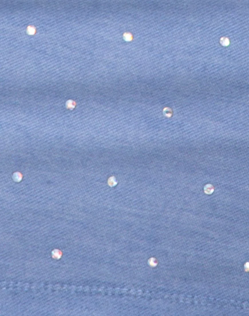 Suky Minirock aus blauem Denim Hot Fix - Image 5
