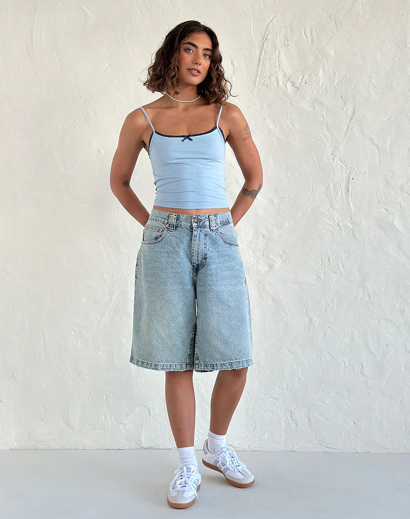 Suna Vest Top in Nantucket Blau mit mineralblauen Besätzen - Image 2
