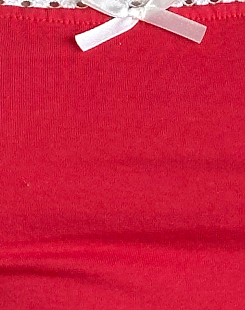 Suna Vest Top in Tangorot mit elfenbeinfarbenem Besatz - Image 5