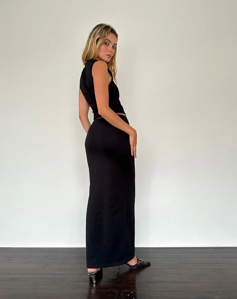 Sunadia V Maxirock aus schwarzem Lycra - Image 5