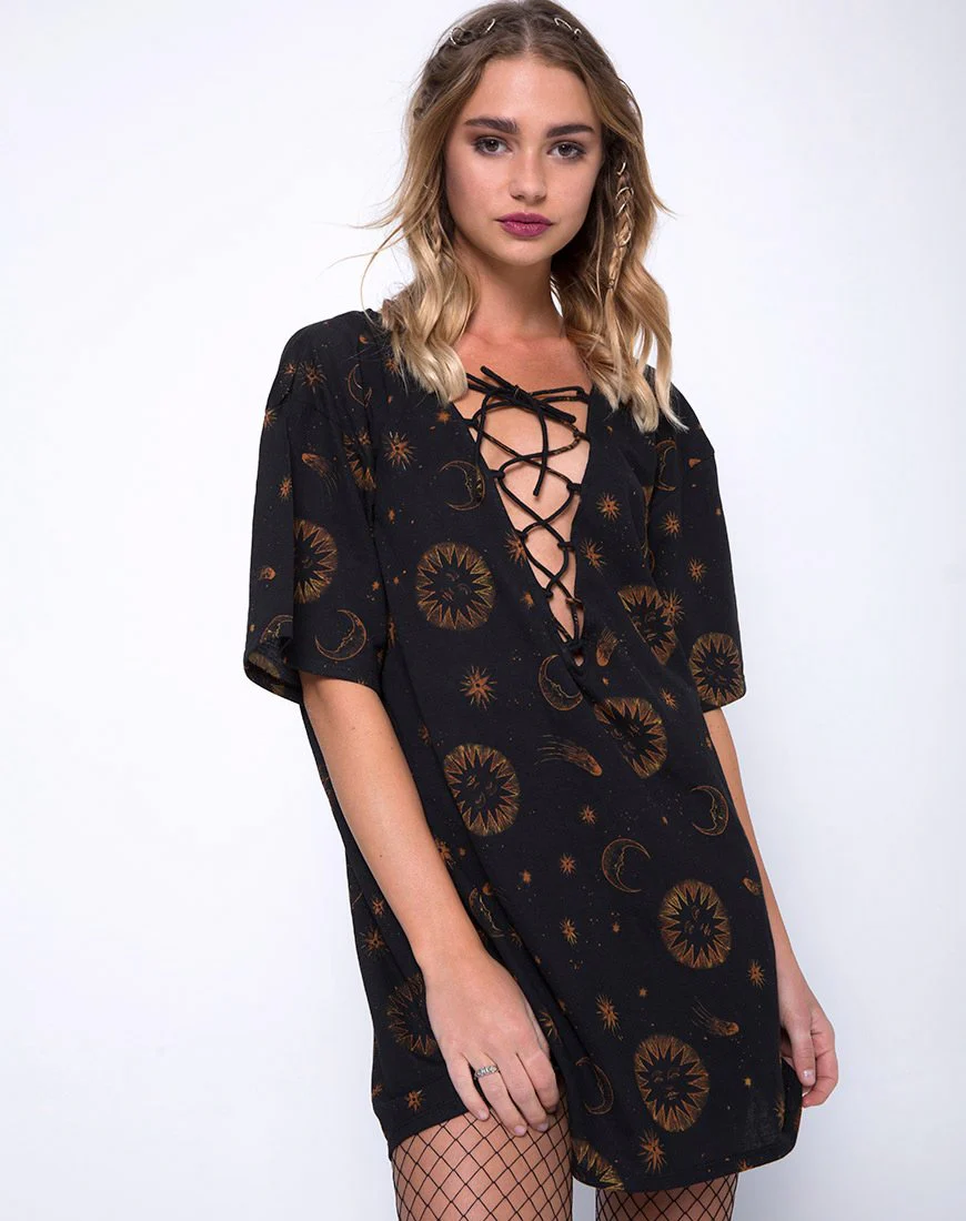 Sunjass Swing-Kleid in himmlischem Schwarz
