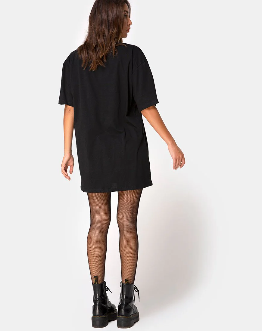 Sunny Kiss Oversize Tee in Schwarz mit rosa Tribal - Image 4