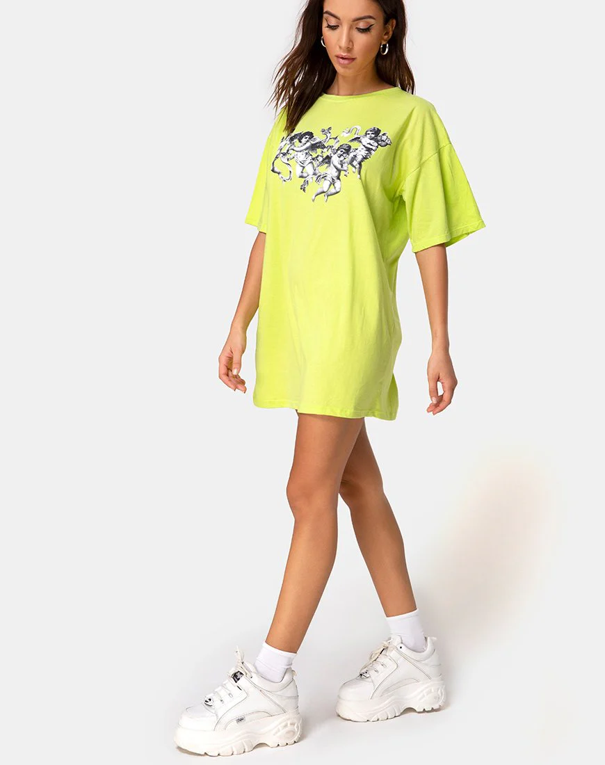 Sunny Kiss Tee in Limette mit Putte - Image 4