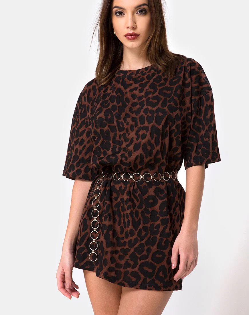 Sunny Kiss Oversize Tee in Übergröße Jaguar Braun