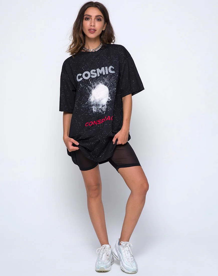 Sunny Kiss Oversize Tee in Schwarz Cosmic Conspiracy - Image 3