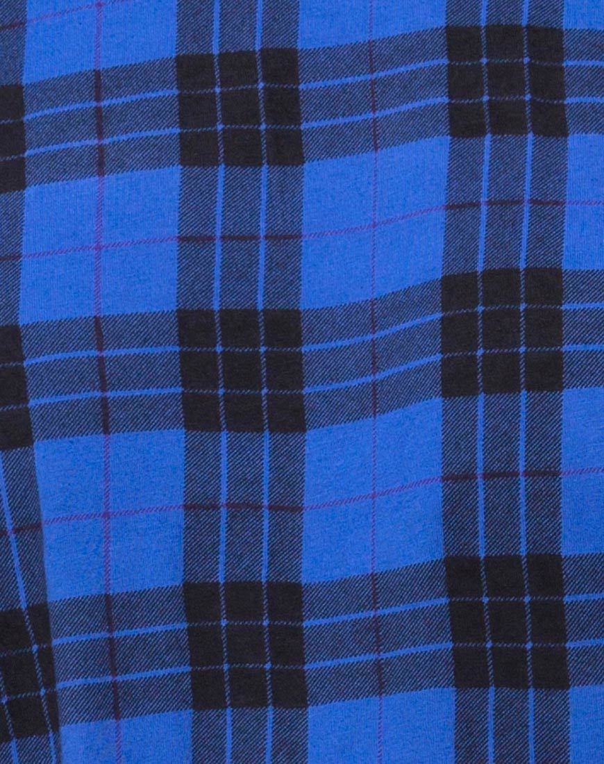 Sunny Kiss T Shirt Kleid in Tartan Blau - Image 5