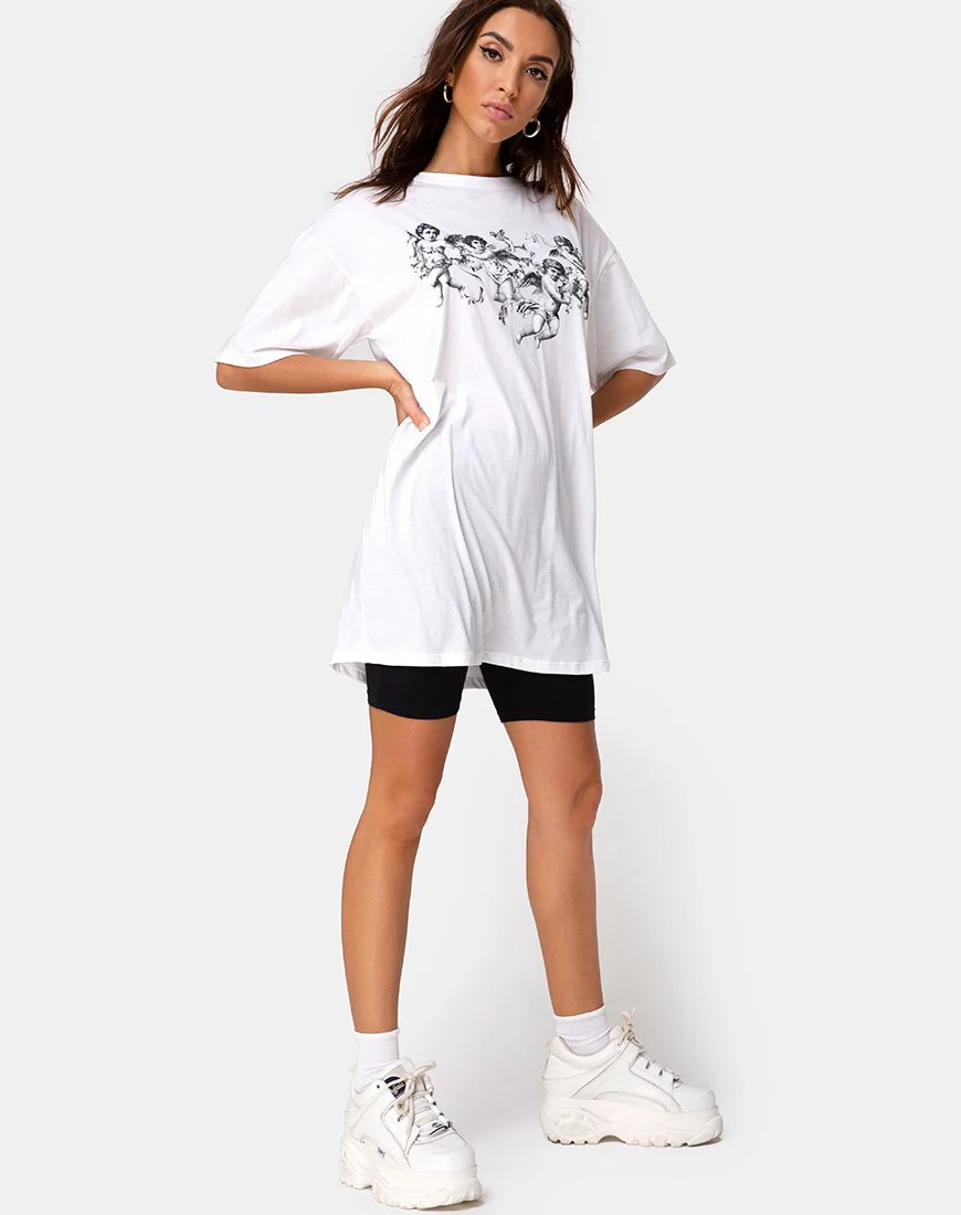 Sunny Kiss Tee in Weiß mit Putte - Image 3