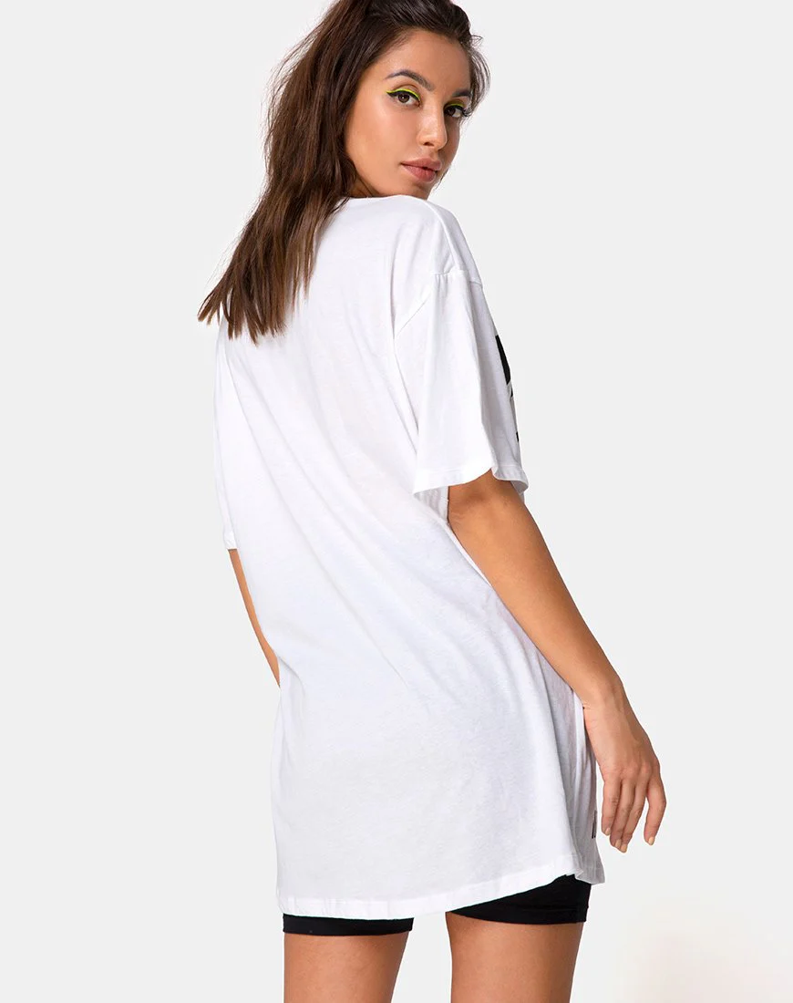 Sunny Kiss Tee in Weiß mit schwarzem Traumgesicht - Image 2