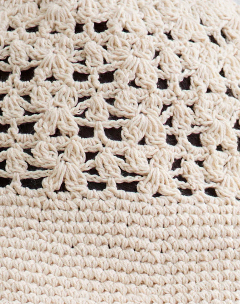 Suno Eimer Hut in Crochet Elfenbein - Image 5