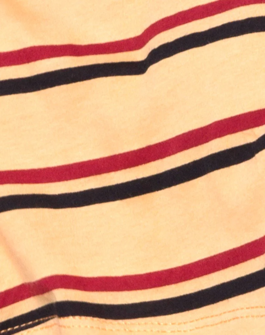 Super Cropped Tee aus senfgelbem 70er-Jahre-Horizontalstreifen - Image 5