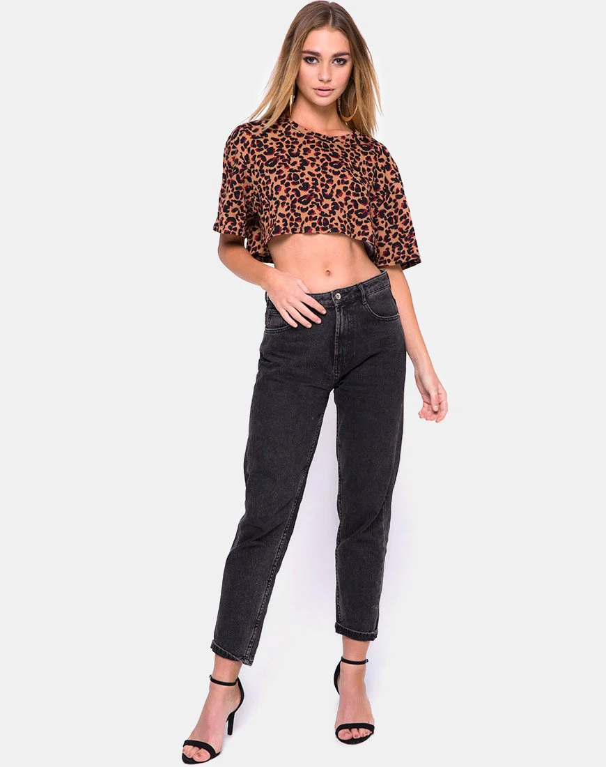 Super Cropped Tee in Dschungel-Leopard - Image 3