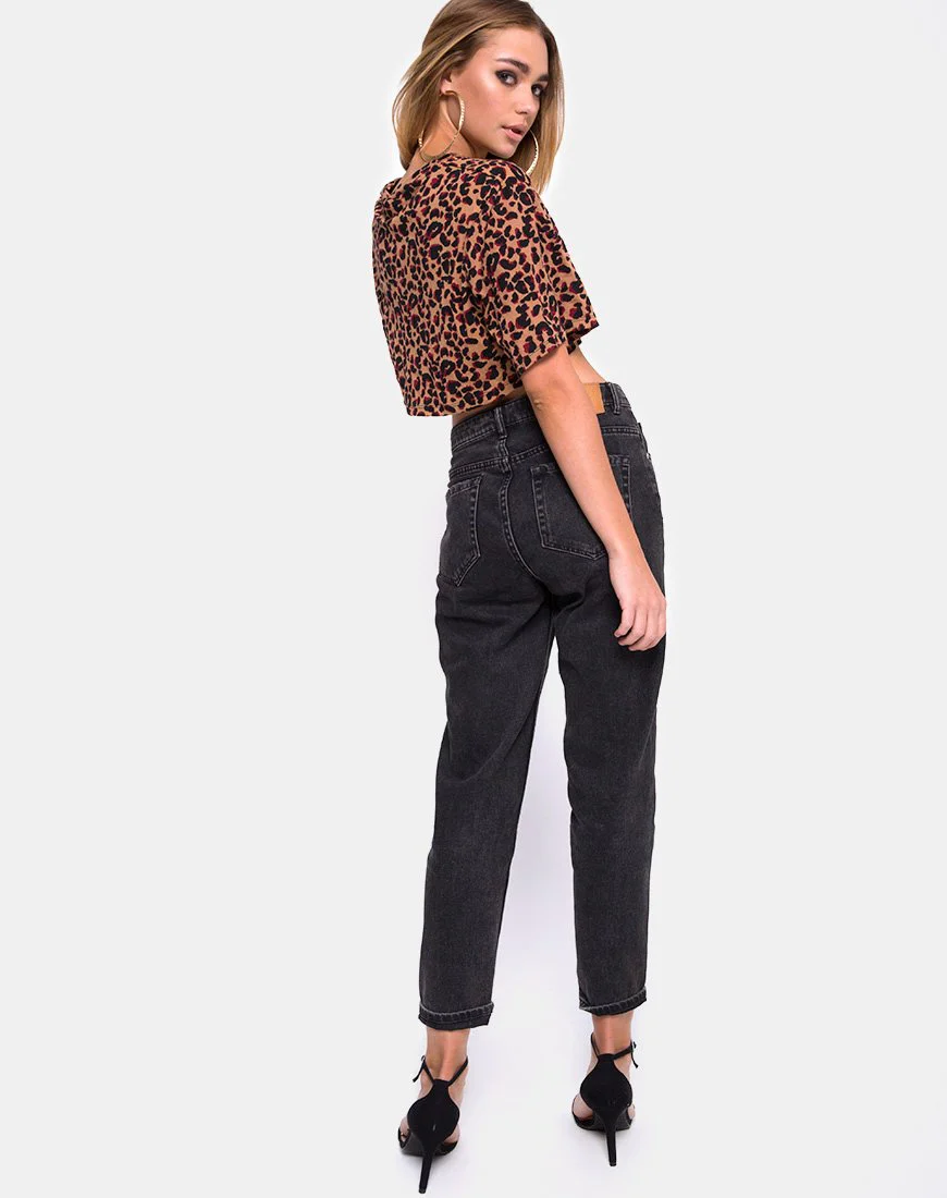 Super Cropped Tee in Dschungel-Leopard - Image 4