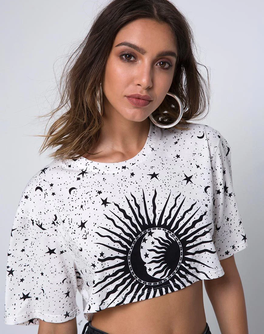 Super Cropped Tee in Weiß Cosmo