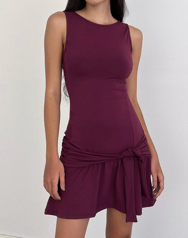 Supriati Minikleid aus Rayon-Jersey in Tiefpurpur - Image 2