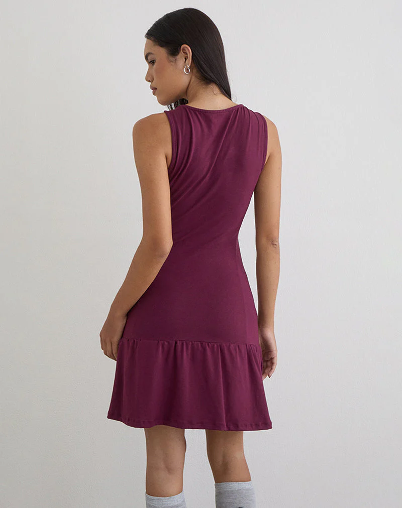 Supriati Minikleid aus Rayon-Jersey in Tiefpurpur - Image 4
