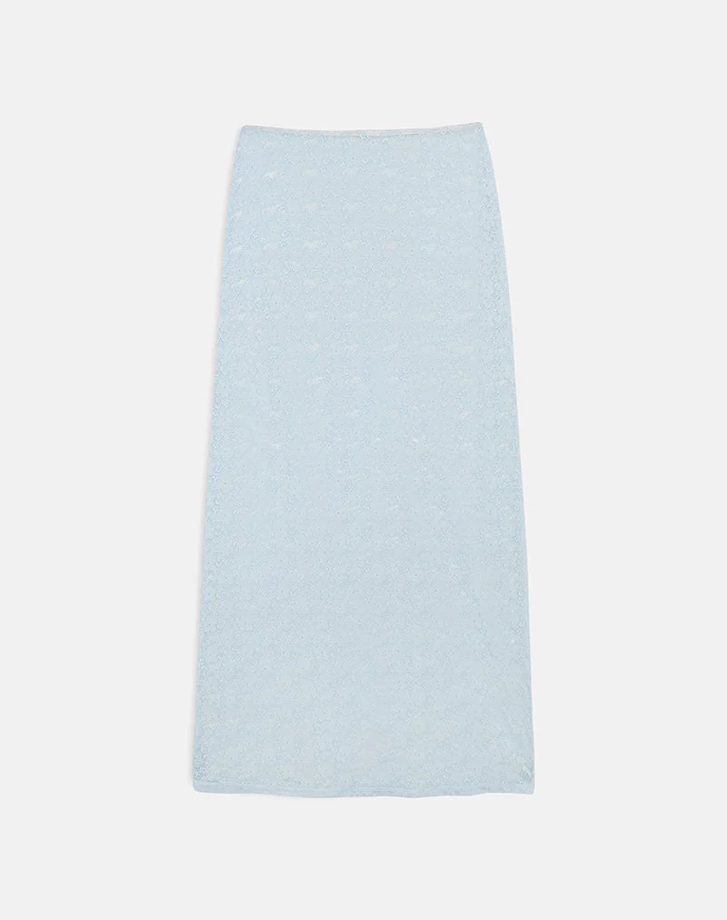 Surina Maxi Skirt in Lace Turquoise - Image 5