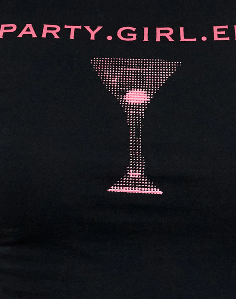 Sutin Baby Tee in Schwarz Party Girl Era - Image 5