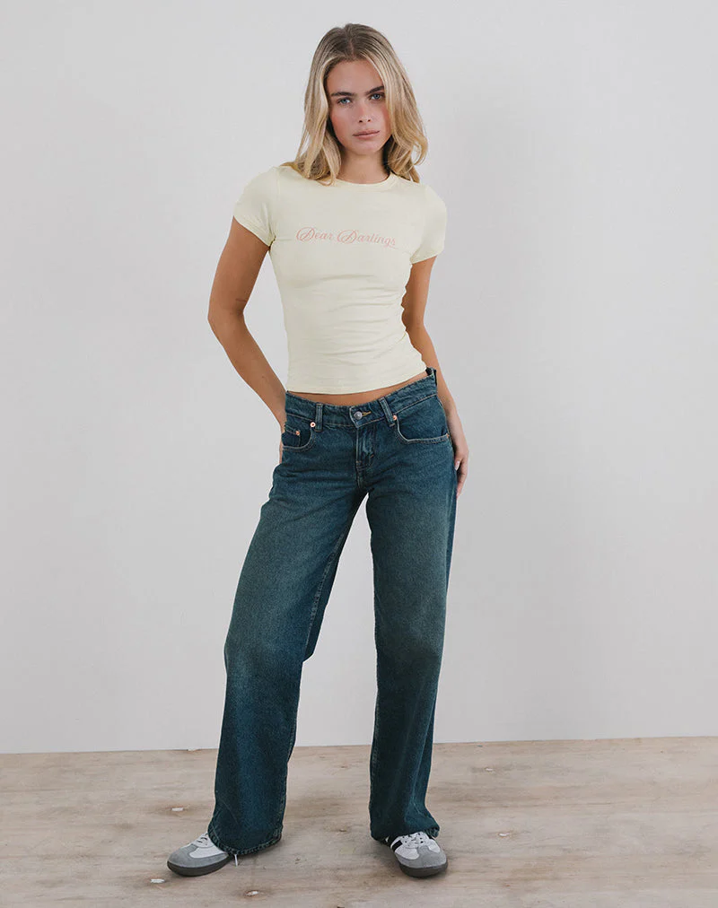 Sutin Tee in Buttermilch mit Dear Darlings Druck - Image 3