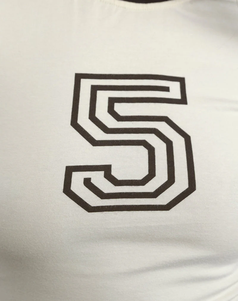 Sutin Tee in Gelb Buttermilch mit 5-Emblem und rotem Mahagoniband - Image 6