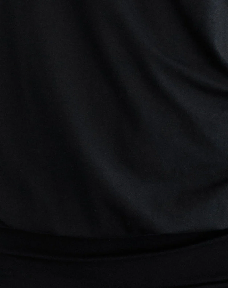 Sybe Cut Fledermausärmliges Minikleid in Schwarz - Image 6