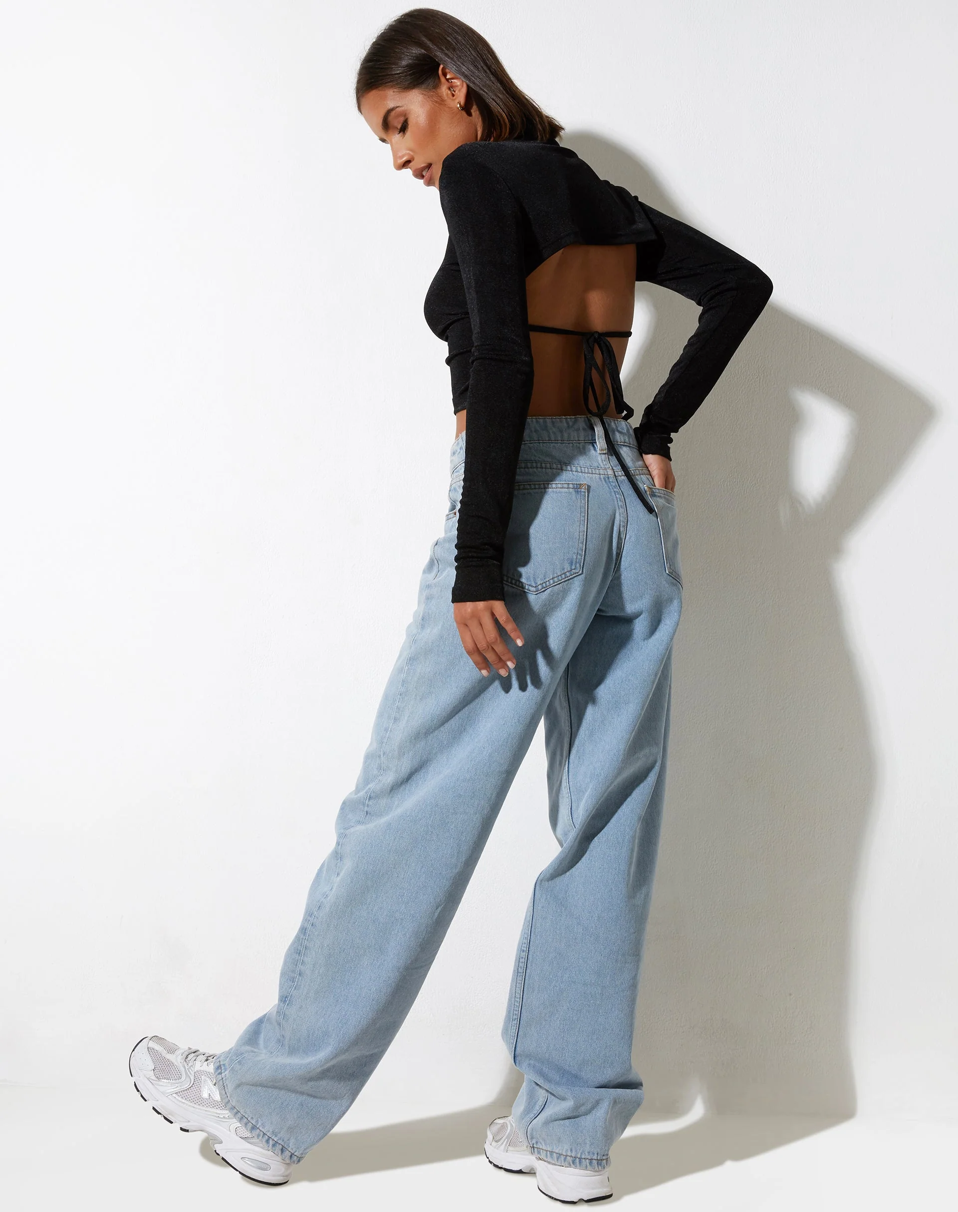 Tadita Crop Top aus Krepp Schwarz - Image 5