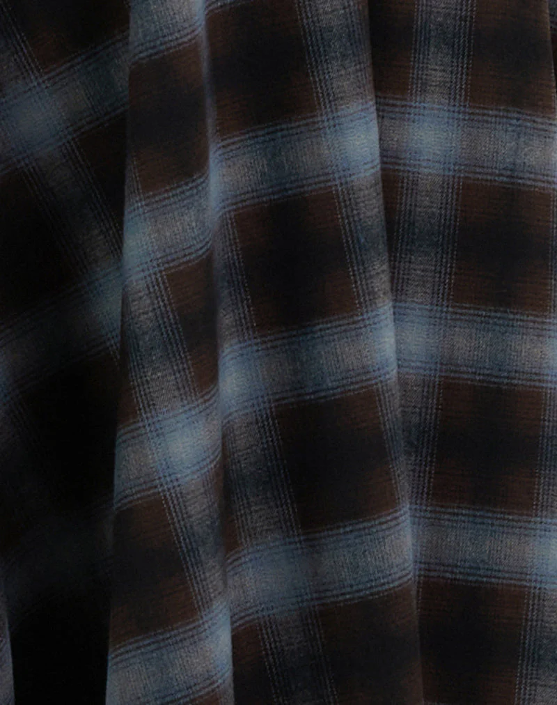 Taka Midirock in blauem und braunem Karo - Image 6