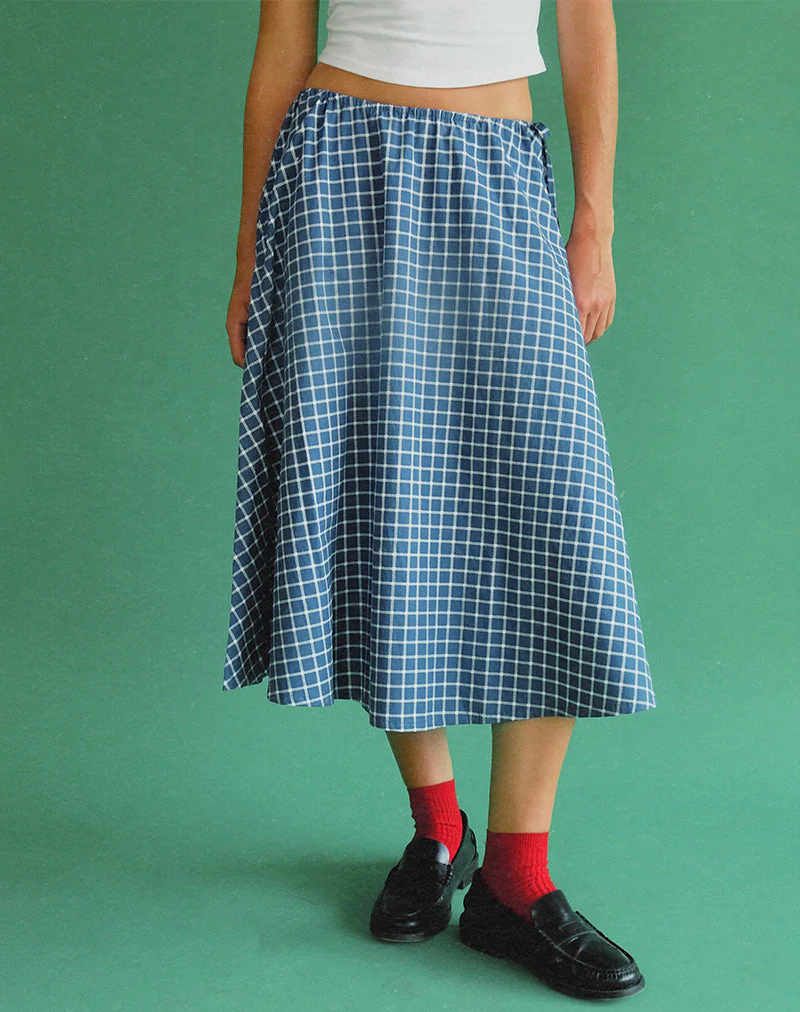 Takara Midirock aus navyfarbener Tartan-Popeline - Image 2