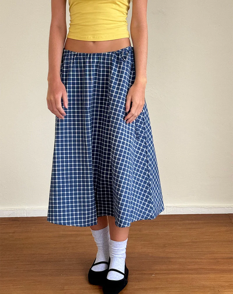 Takara Midirock aus navyfarbener Tartan-Popeline - Image 3