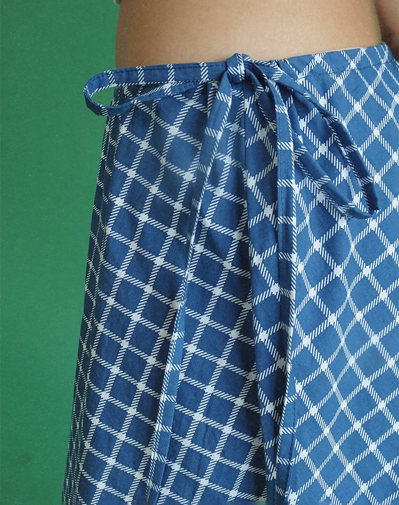 Takara Midirock aus navyfarbener Tartan-Popeline - Image 5