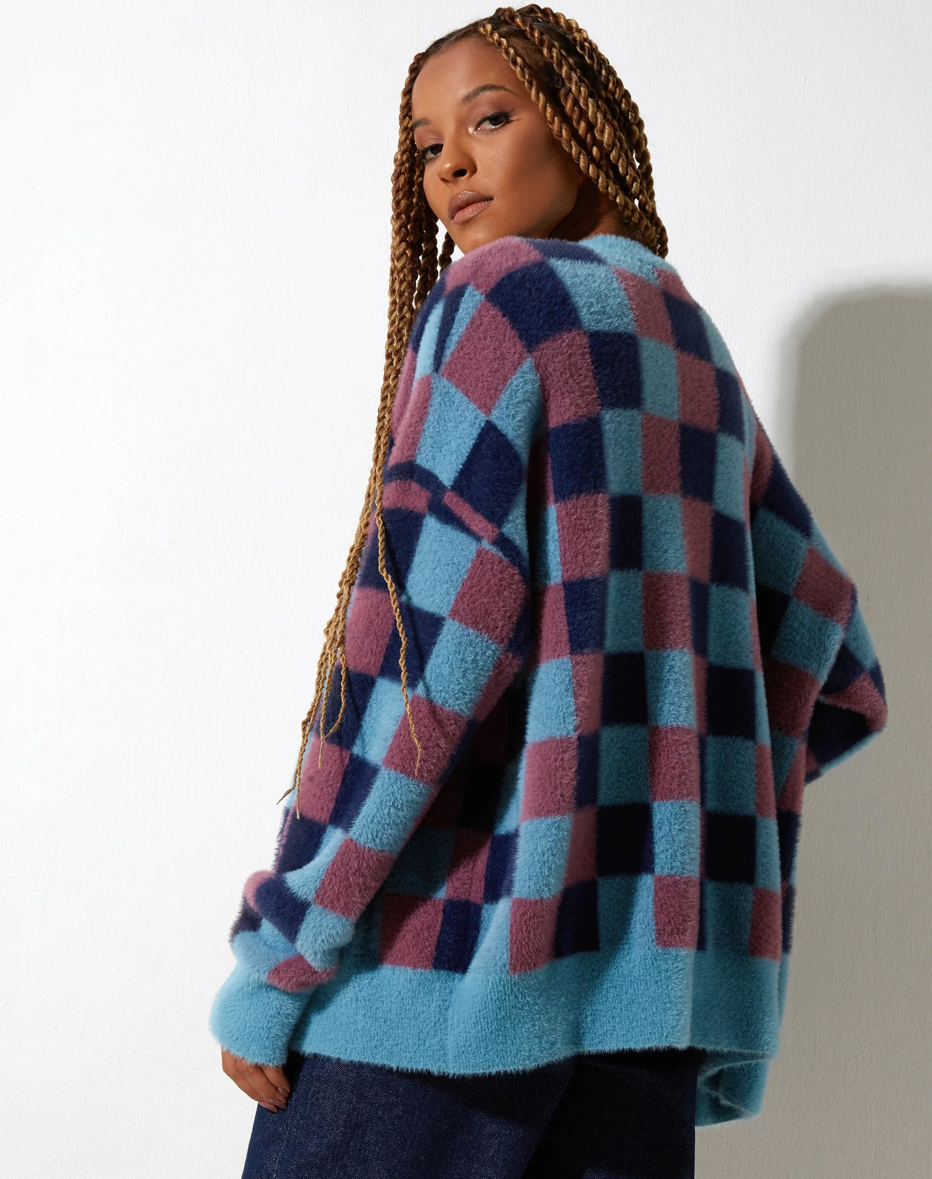 Talana Cardi in Karo-Blau-Tönen - Image 2