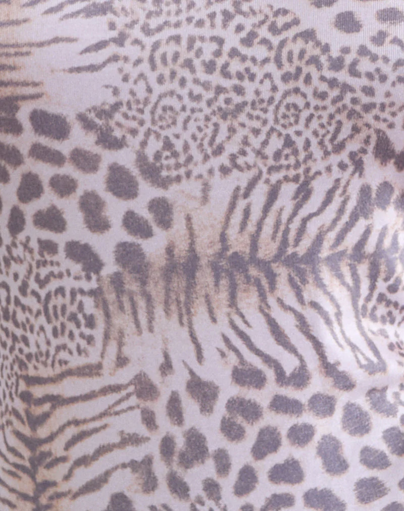 Talindra Langarm-Oberteil aus Leoparden-Jersey in Lila - Image 5