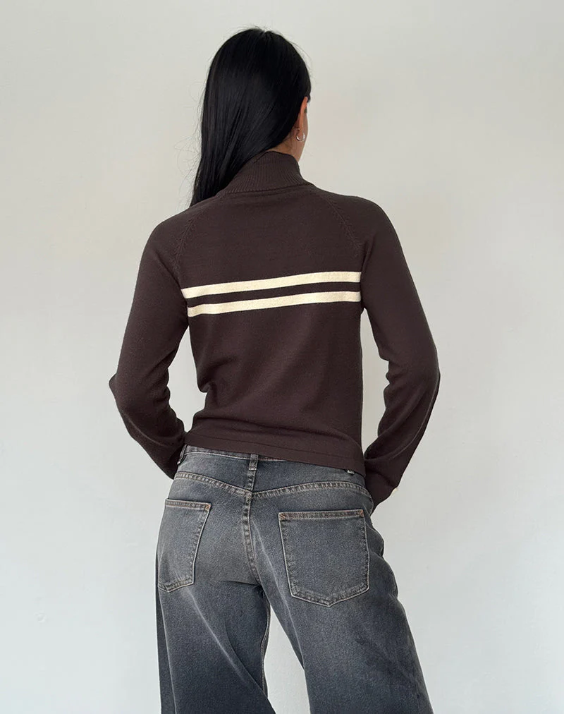 Talisa Sportliche Jacke mit Reißverschluss in Braun - Image 3