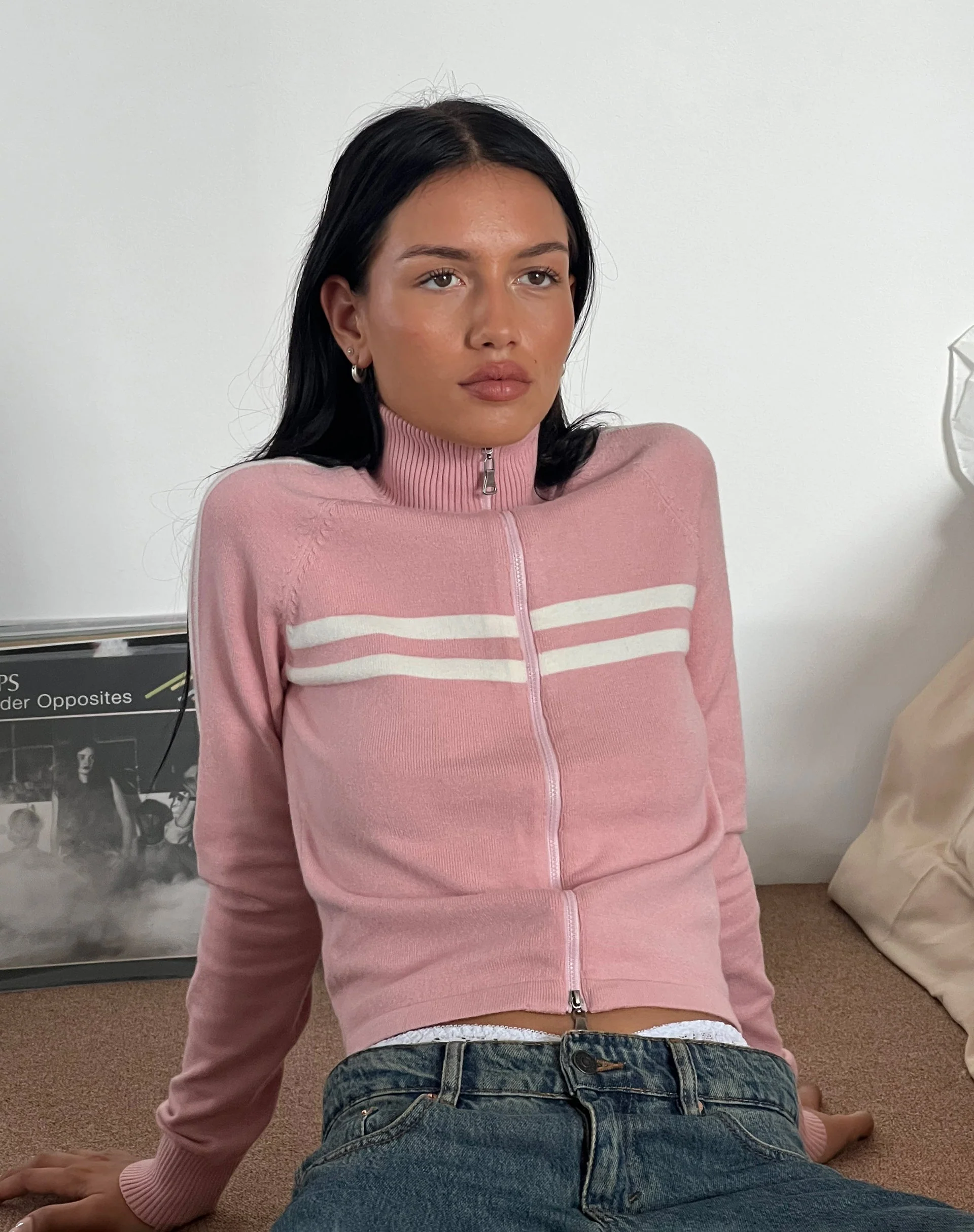 Talisa Sportliche Jacke mit durchgehendem Reißverschluss in Knit Pink - Image 5