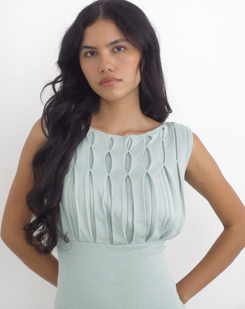 Tapasya Top in Shimmer Lurex Mint Green - Image 4