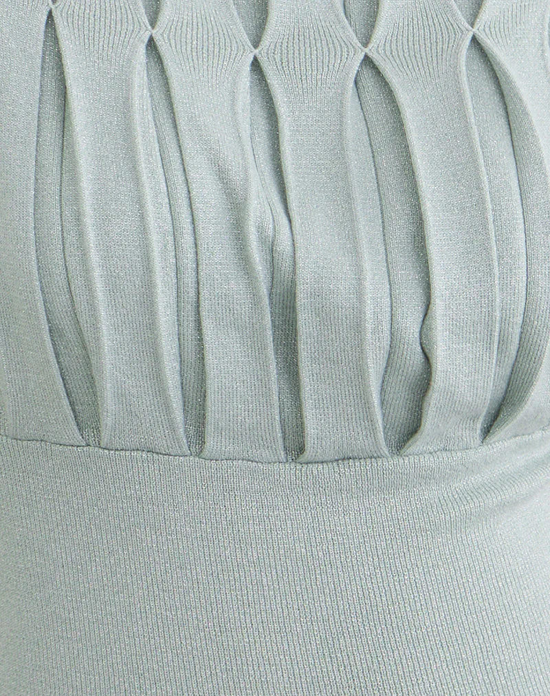 Tapasya Top in Shimmer Lurex Mint Green - Image 6