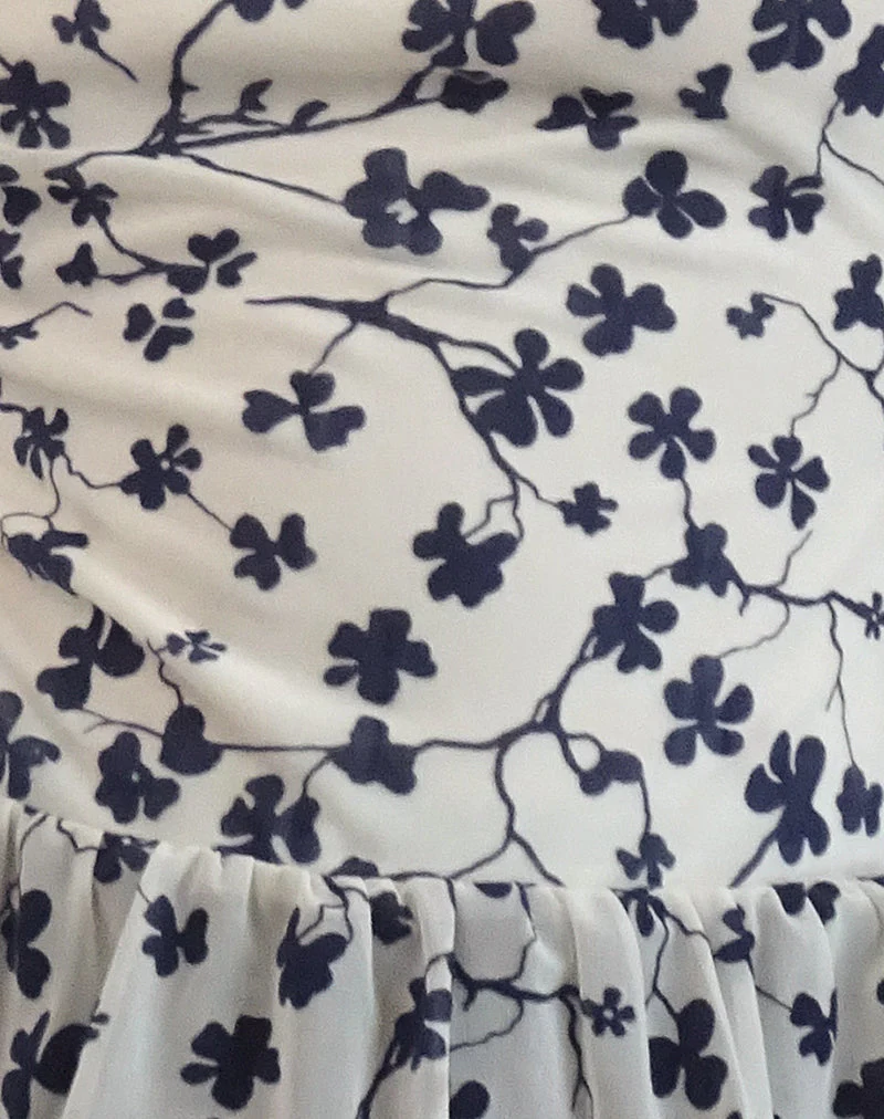 Tarkam Top in Grunge Floral Flock Creme - Image 6
