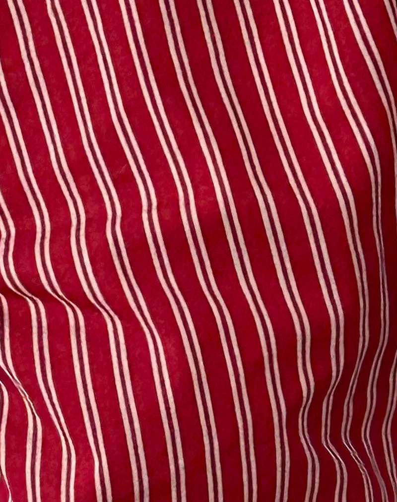 Tarsi Gestreiftes Hemd in Maroon Streifen - Image 6