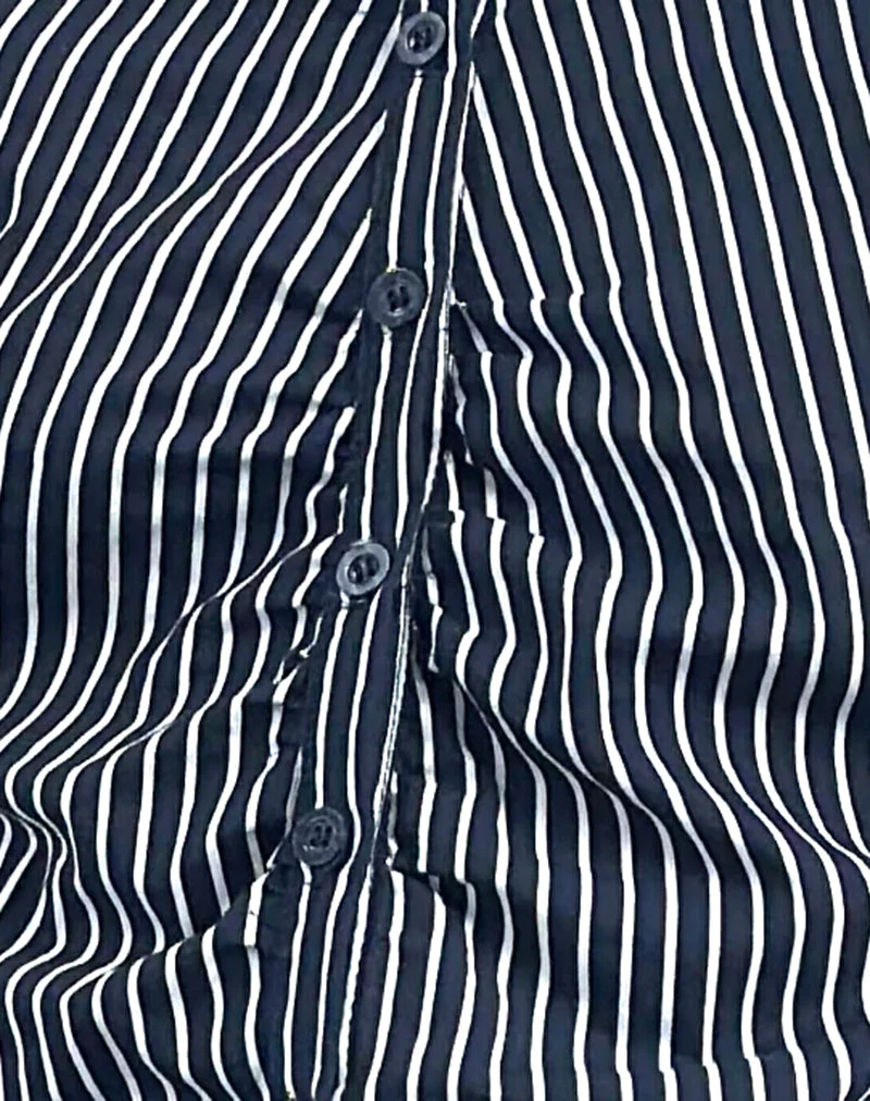 Tarsi Hemd mit Monostreifen Navy - Image 7