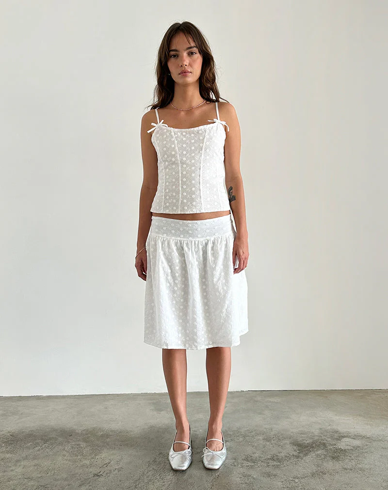 Tasma Korsett-Top aus gewebter Broderie Weiß - Image 5