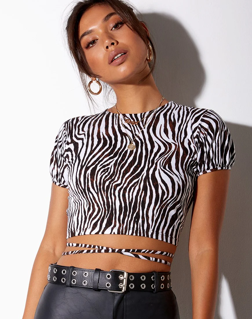 Tasya Crop Top in Zebra Vertikal - Image 3