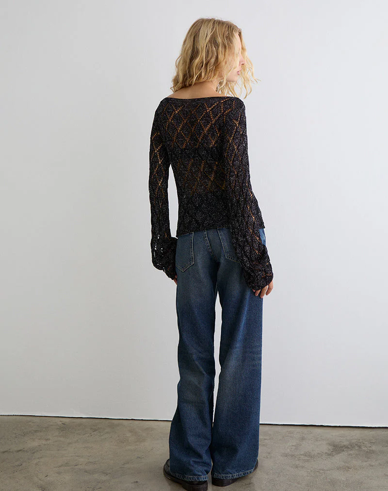 Tate Pullover in Schwarz Metallic - Image 6