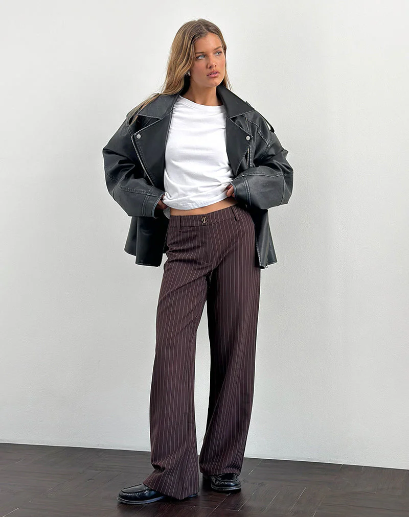Tatina Smart Hose in Braun Nadelstreifen Tailoring