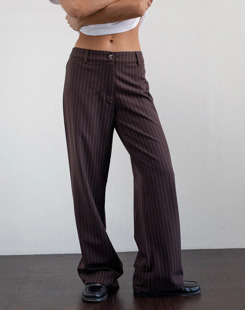 Tatina Smart Hose in Braun Nadelstreifen Tailoring - Image 2
