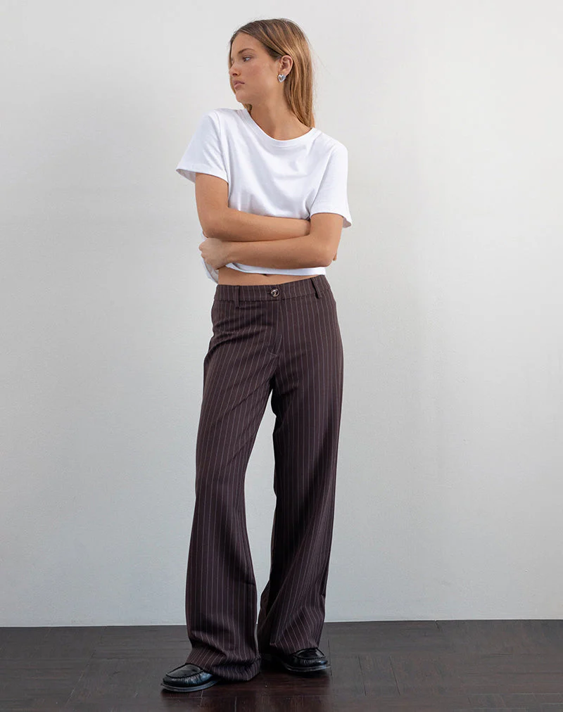 Tatina Smart Hose in Braun Nadelstreifen Tailoring - Image 3