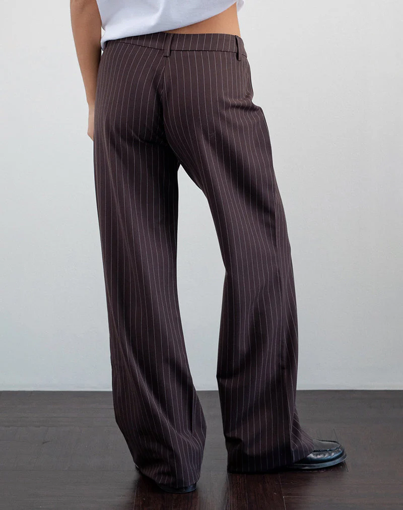 Tatina Smart Hose in Braun Nadelstreifen Tailoring - Image 4