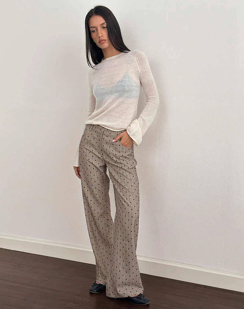 Tatina-Hose in Beige mit Polka-Nadelstreifen - Image 3