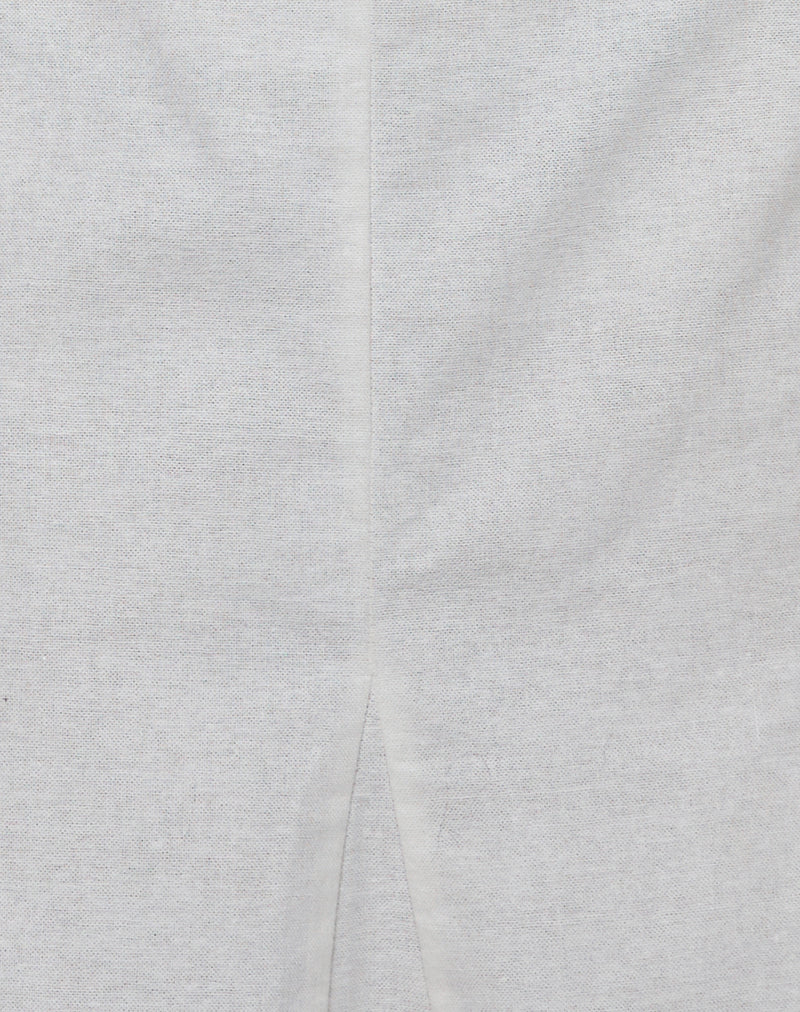 Tausi Plissierter Midirock aus Leinen in Off White - Image 6