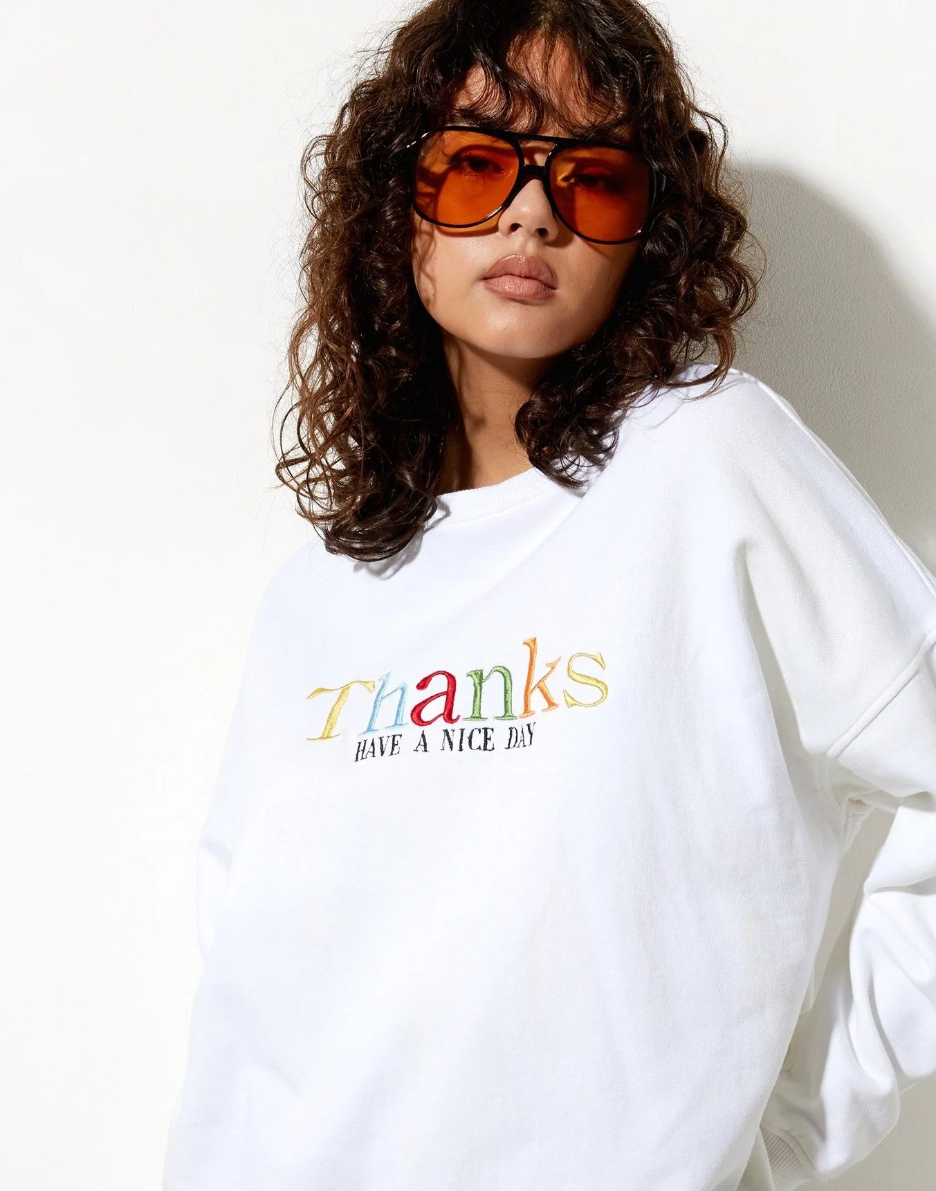 Ted Sweatshirt in Weiß Thank You Have A Nice Day Embro - Image 2